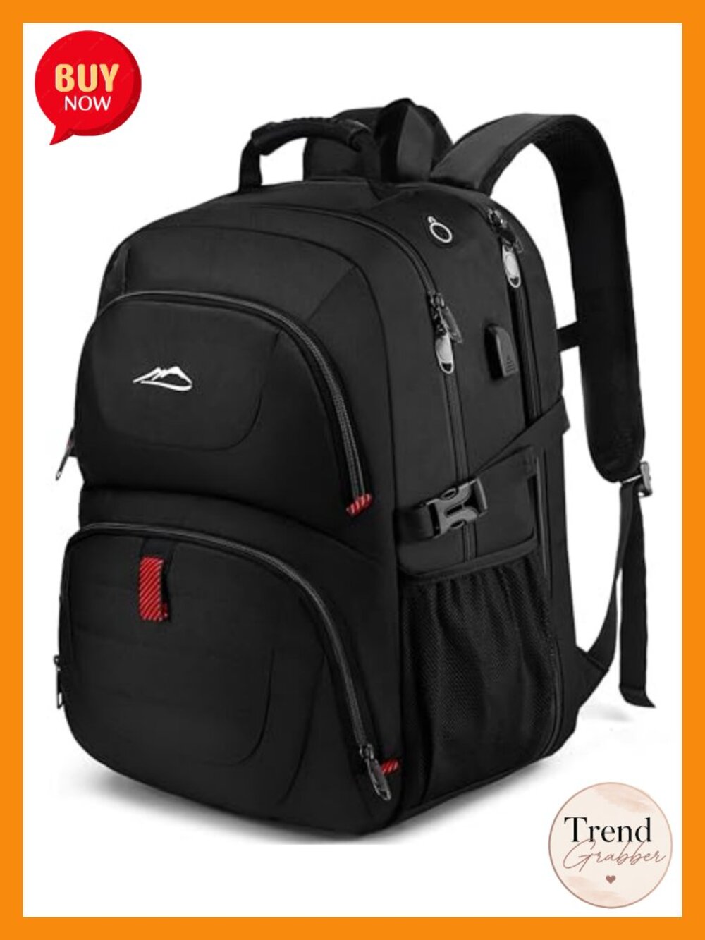 Extra Large 50L Travel Laptop Backpack with USB Port, TSA Approved, Fits 17 Inch